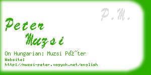 peter muzsi business card